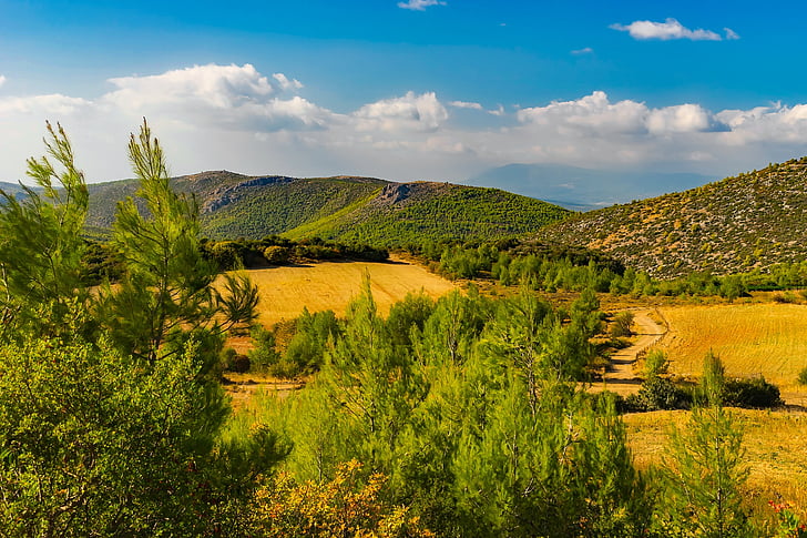 Griechenland, Landschaft, landschaftlich reizvolle, Berge, Hügel, Himmel, Wolken