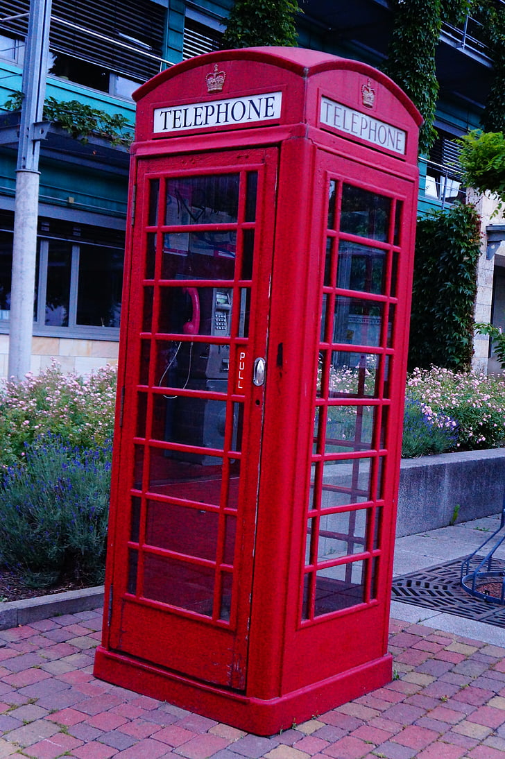 cabina de teléfono, rojo, Londres