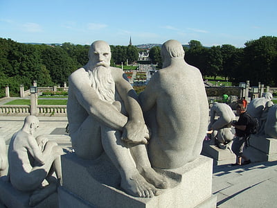 скульптур Вигеланда, Frogner, frognerpark, мужчины, бетон, Статуя, кислый