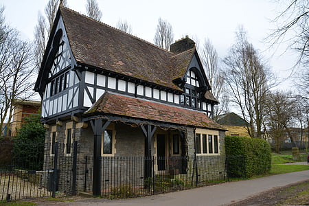 huset, Tudor, hjem, arkitektur, Storbritannia, eksteriør, engelsk