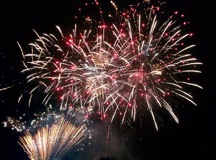fireworks, color, new year's eve, lights, rocket, sylvester, explosion