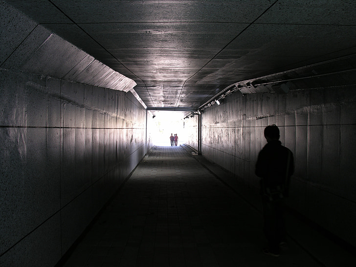 túnel, entrada, estructures, desolació, sortida
