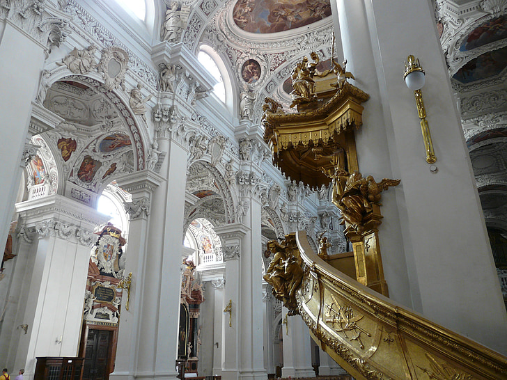 dom, prædikestol, st stephan, Passau, barok, biskop kirke, kirke