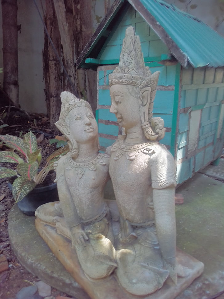 l'atenció, l'amor, vell, estàtua, Àsia, budisme, escultura