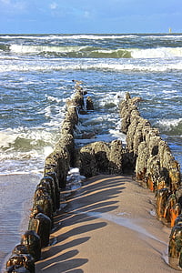 groyne, сърф, море, вълна, плаж, брегова линия, природата
