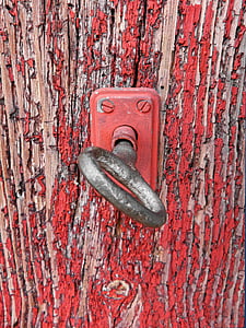 clave, cerradura, puerta vieja, pintura descascarada