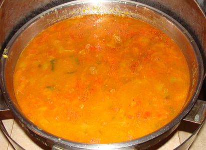 comida, sambar, ensopado de legumes, cozinha, do Sul da Índia, indiano, Índia
