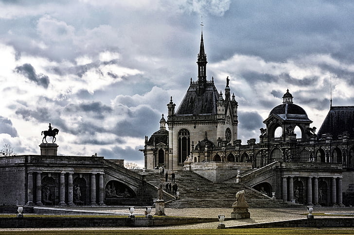 slottet, arkitektur, Chantilly, Frankrike, historie, steiner