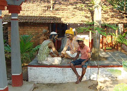 Museum, Antropologi, model tanah liat, kehidupan pedesaan, Karnataka, India