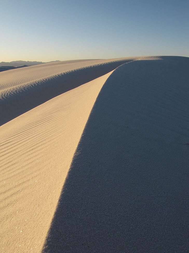 balto smėlio, kopos, dykuma, šešėliai, dykumoje, nacionalinis paminklas, Naujoji Meksika