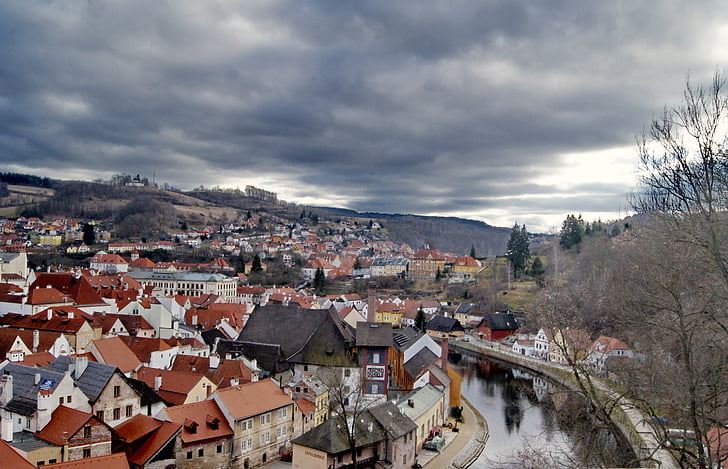 République tchèque, pays, nuages, Sky, ville, partiellement nuageux, paysage