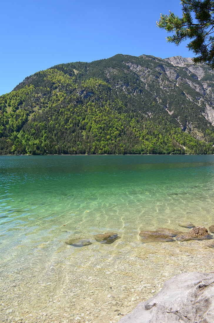 Achensee, klart vatten, bergen, Tyrolen, naturen, vatten, sjön