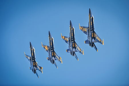 Blue angels, Jet, myśliwiec, US Navy, wojskowe, samolot, powietrza
