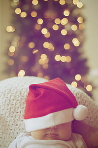 bébé, flou, célébration, enfant, Christmas, décoration de Noël, décoration de Noël