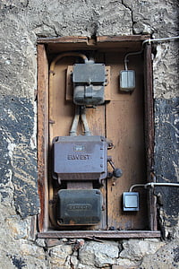 caja de la energía, antiguo, distribución