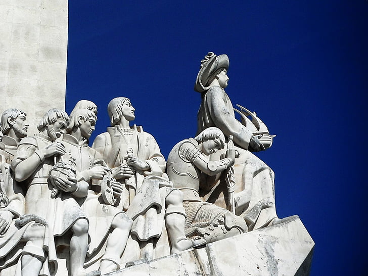 Lissabon, monumentet, monument till upptäckter, Portugal, staty