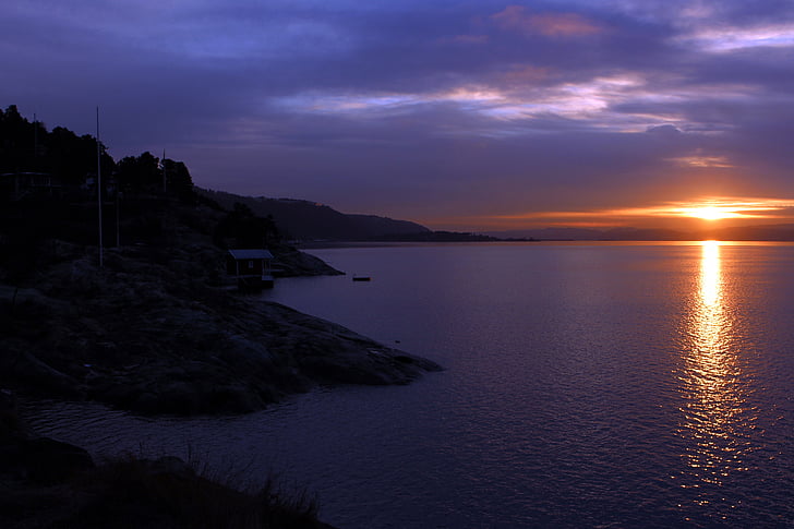 oslofjord, sunset, oslo, travel, norway, lighting, scandinavia