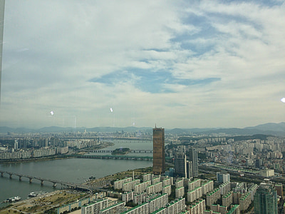 Seoul, Landschaft, Han-Fluss, Stadtbild, Fluss, Architektur, städtischen skyline