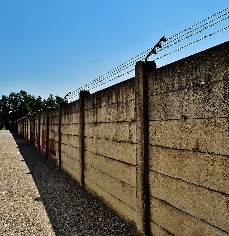 konzentrationslager, dachau, wall, barbed wire, history, memorial, kz