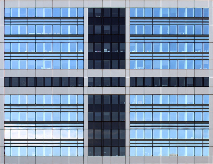 edificio, Windows, simetría, arquitectura, Oficina, patrón de, moderno