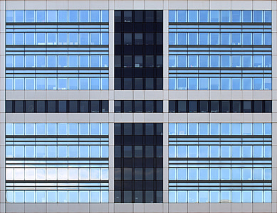 budynek, systemu Windows, Symetria, Architektura, Biuro, wzór, nowoczesne