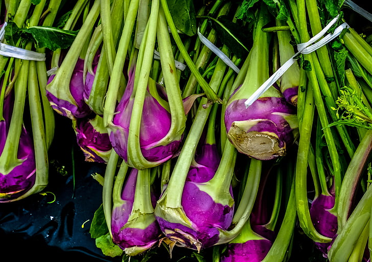 vert, Purple, marché de rue, légumes, violet, légume, fraîcheur