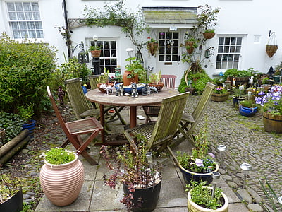 Cornwall, Inglaterra, aldea, Reino Unido, Turismo, jardín, patio delantero