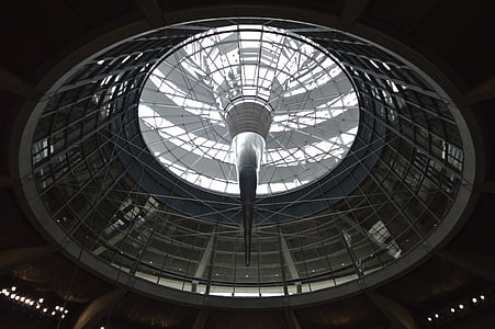 Bundestag, kupola, svjetlo, metala, ventilacija, veliki, politika