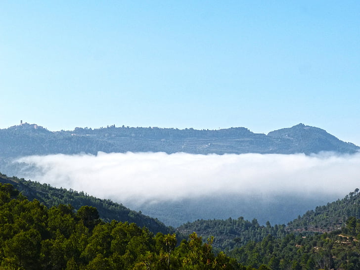 море туману, туман, хмари, Priorat, на figuera