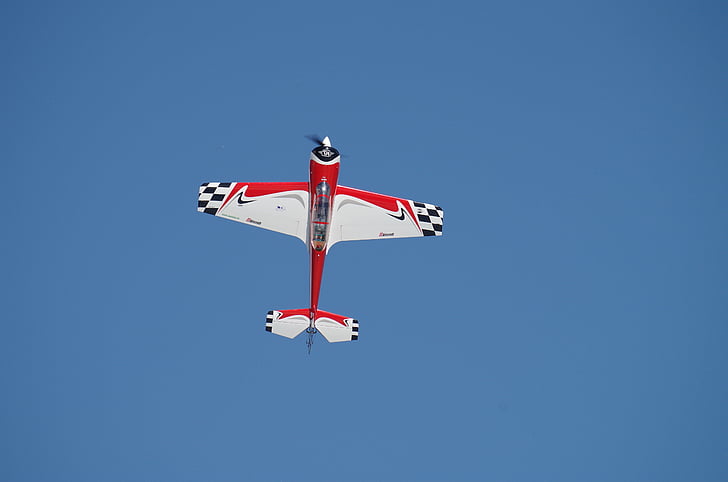 aircraft, fly, model, flag, blue, red, flying