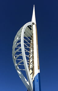 Spinnaker vežu, Portsmouth, nákupného centra Gunwharf quays, Waterfront, vysoký, veža, Spojené kráľovstvo