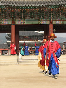 gyeongbokgung, Palace, Dél, Korea, Szöul, hagyományos, kultúra