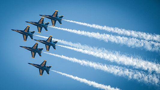 Blue angels, fúvókák, haditengerészet, katonai, Sky, repülőgép, menet közben