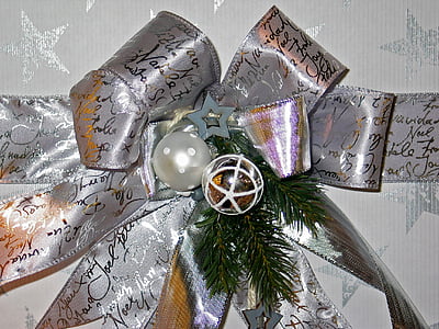 smyčka, Vánoční, dárek, dekorace, balení, zabaleno, Dárkové páska