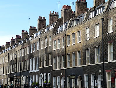 houses facades, homes, chimneys, architecture, london, river thames, england