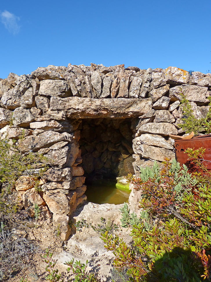 sisternen, vann, stein, rustikk, Priorat?, historie, gammel ruinen