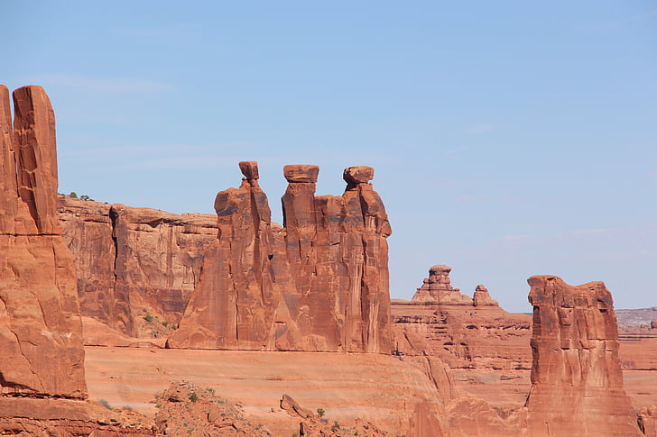 tres reyes, Parque Nacional Arches, Monumento, paisaje, arcos, piedra arenisca, naturaleza