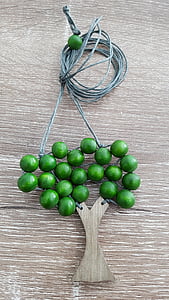 jewelry, green, string, fashion, design, wood, wooden