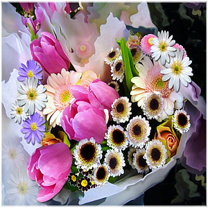 spring, bouquet, tulips, flowers, arrangement, bunch, nature
