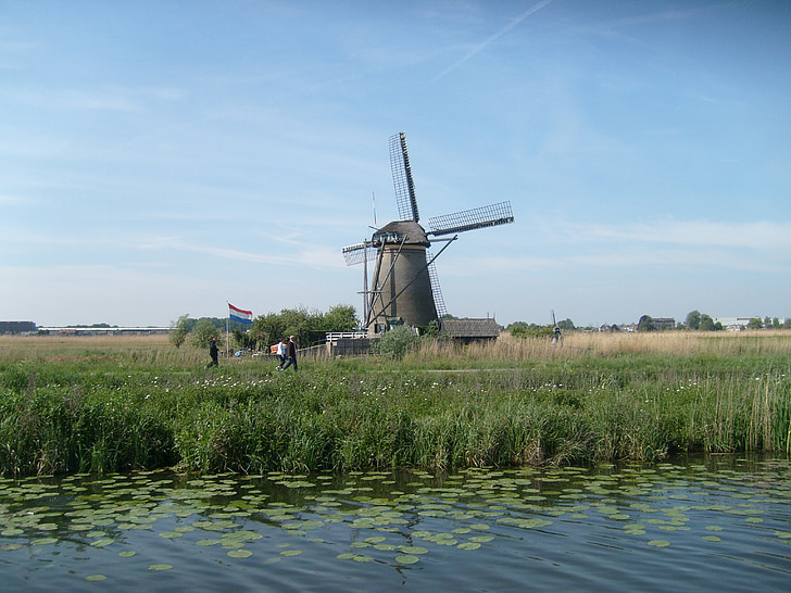 windmill, holland, kinderdijk