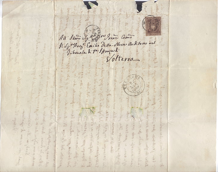 επιστολή, σπάνια, Volterra, παλιά, Χάρτης, σφραγίδα, ταχυδρομείο