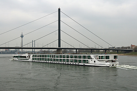 Barge, rieka, Rhin, Düsseldorf