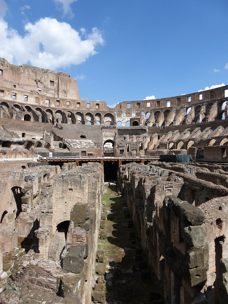 Colosseum, Rooma, Italia, arkkitehtuuri, rakennukset, rauniot, Coliseum