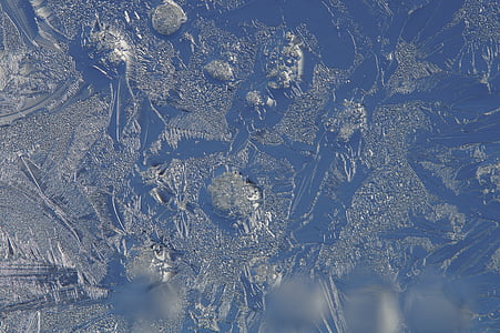 ice, hardest, window, sky, winter, frost, cold