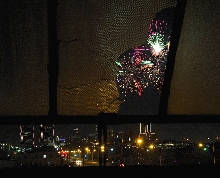 focuri de artificii, Ziua Independenţei, 4 iulie, noapte, fotografie de noapte, Statele Unite ale Americii, strada principala