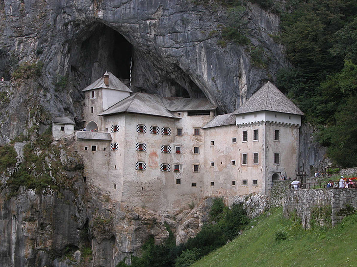 slottet, predjama castle, predjamski grad, Slovenia, middelalderen, fjell, arkitektur
