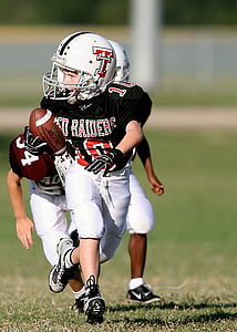 football, running back, action, ball carrier, youth league, athlete, running