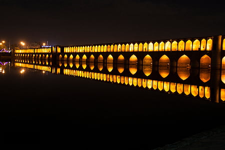 fotografie, iluminate, Podul, pe timp de noapte, arhitectura, clădire, infrastructura