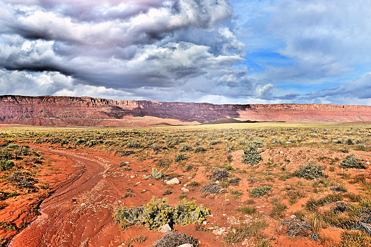 Didysis kanjonas, dykuma, kalnai, debesys, kraštovaizdžio, nacionalinis parkas, Arizona