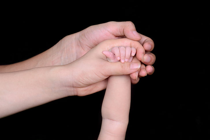 odrasle osobe, beba, za njegu, dijete, obitelj, Drži ruke, ljubav